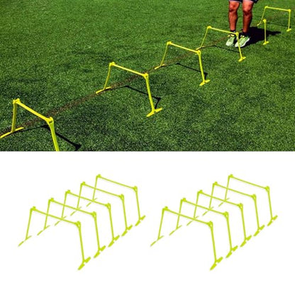 Adjustable Height Mini Hurdles - Set of 5 Small Agility Hurdles with Handle for Track Field, Soft Portable Obstacles for Soccer Training
