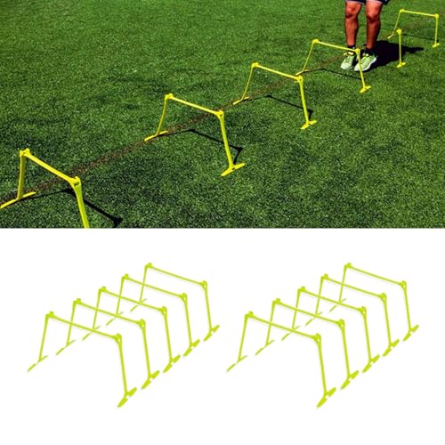 Adjustable Height Mini Hurdles - Set of 5 Small Agility Hurdles with Handle for Track Field, Soft Portable Obstacles for Soccer Training