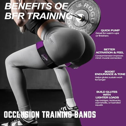 BFR Resistance Bands for Women, Glute Training Exercise Bands, Workout Fitness Equipment - color: Purple
