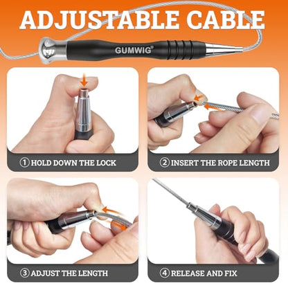 High Speed Jump Rope for Adults Men Women, Double Under Jumping Ropes for Workout Fitness Professional Training Boxing, Weighted Skipping Workout with Tang-free Cable, Stainless Steel Handle with Removable Counterweight Rob