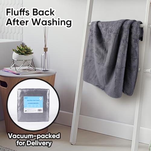 HOMEXCEL Grey Bath Towels 2 Pack, Microfiber Bathroom Towel, Super Soft Highly Absorbent Bath Towel Set, Quick Drying Towels for Sport, Yoga, SPA, Fitness