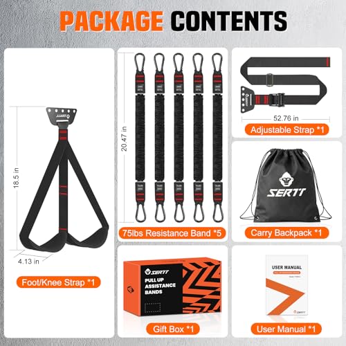 Adjustable Pull Up Assistance Band, Heavy Duty Assisted Pull Up Bands Support 375lbs, Upgrade Pull Up Bar Resistance Band for Assist Pullup Home Gym Strength Training