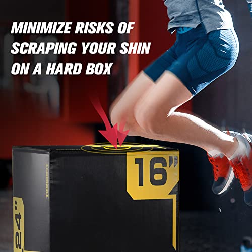 ToughFit Plyo Box - 3 in 1 Foam Plyometric Box - Jump Box for MMA, Crossfit - Adjustment Height Plyometric Jump Box for Home Gym - PVC Cover Platform & High-Density Workout Box - style: Medium - 24"x20"x16"