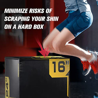 ToughFit Plyo Box - 3 in 1 Foam Plyometric Box - Jump Box for MMA, Crossfit - Adjustment Height Plyometric Jump Box for Home Gym - PVC Cover Platform & High-Density Workout Box - style: Medium - 24"x20"x16"