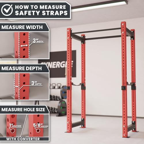 Synergee Safety Straps – Fits 2x2 2x3 3x3 Racks 750 lb - color: e) 3x3 x 23"
