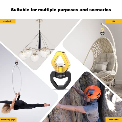 Swing Swivel Heavy Duty, Spinning Swing,Tree Swing Spinner with 35KN Capacity for Aerial Swivel,Rock Climing Swivel, Children's Swing,2 Pack - style: Black Gold-2 Pack