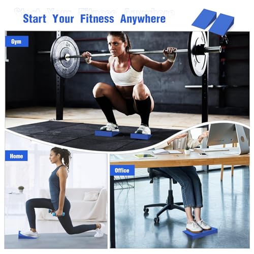 Foam Wedge Slant Board, 2-pcs Update Calf Stretcher, Squat Wedges for Yoga, Foot Rehabilitation and Stretching, and Physical Therapy