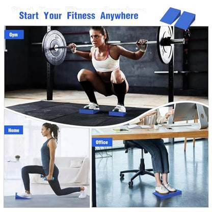 Foam Wedge Slant Board, 2-pcs Update Calf Stretcher, Squat Wedges for Yoga, Foot Rehabilitation and Stretching, and Physical Therapy