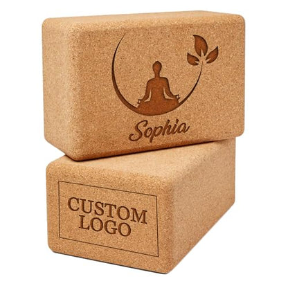 Personalized Yoga Blocks Yoga Gift 2 Pack with Custom Design or Logo, Exercise blocks Yoga Blocks Soft Non-Slip for Pilates, Meditation, Custom Yoga Accessories for Men & Women