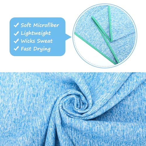6 Pack Sweat Towels for Men Women Working Out Lightweight Quick-Dry Microfiber Gym Towel for Running Fitness Yoga Tennis Riding Hiking Exercise Fishing(6 Pack(Blue)) - color: 6 Pack(blue)