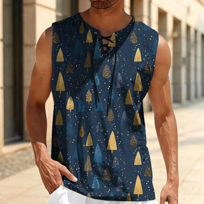 domirica Mens Summer Casual Sleeveless Shirts Plus Size Oversized Trendy Lightweight Pull On Tank Top - color: Dot, size: XX-Large