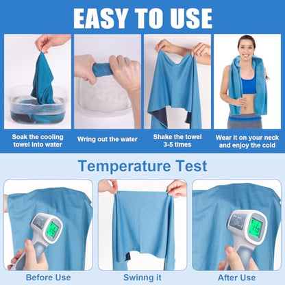 4 Pack Cooling Towel for Gym Fitness Yoga Hiking,Hot Weather Cool Towels Cloth Rags Wrap for Neck Face(4 Pack-02)