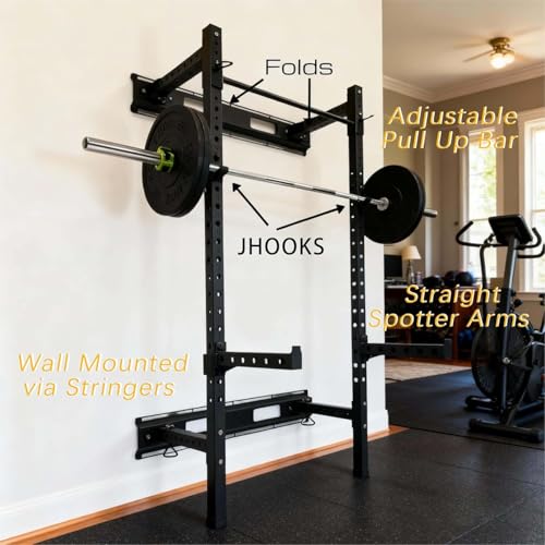 Fitvids Power Rack Squat Stand, 1000 Pound Capacity 3“ x 3” for Home & Garage Gym with J-Hooks, Multiple Styles