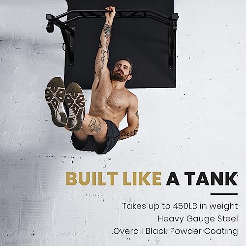Multifunctional Wall Mounted Pull Up Bar with Pulley System, 48" and 16"/24" Multi-Grip Chin Up Bar, Cable Pulley Attachments Included, Perfect for Upper Body Workouts