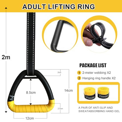 Gymnastic Rings, Gymnastic Rings Equipment, Pull-up Gymnastic Rings, Home Gymnastic Rings no-Punch bar Lanyard for Training Workouts