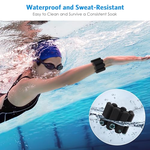 AMIR Wrist Weights, Adjustable Ankle Weights For Women, Waterproof Leg Strength Training Wrist For Yoga Running Swimming Pilates (1Pair, 1 lb Each)