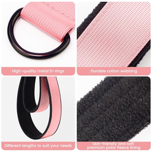 2PCS Comfortable Enhanced Thickness Pilates Double Loop Strap - D-Ring Strap for Home Gym & Yoga Workout Accessories