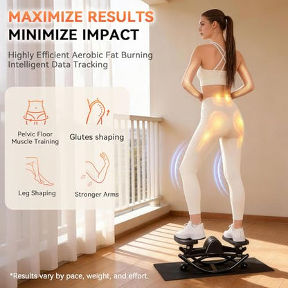 Rock Stepper - Steppers for Exercise at Home, Portable Stepper Side to Side with Digital Display & Resistance Bands, 330 LBS Capacity Full Body Workout Low-Impact Knee-Friendly 3D Stair Stepper - color: Black