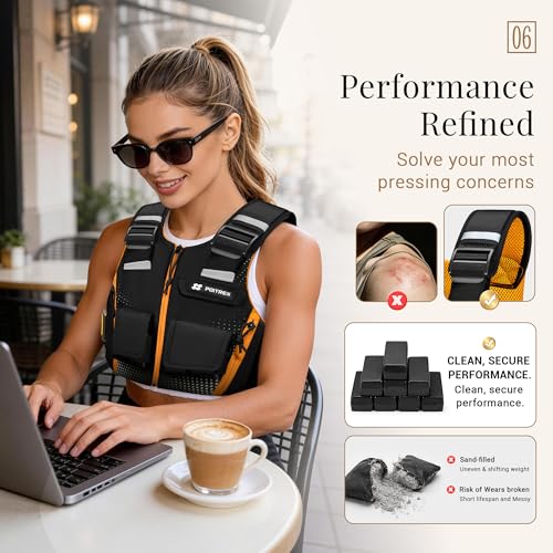 Fitness Equipment - Adjustable Weighted Vest, Workout for Walking, Running, Rucking, Strength Training & Cardio, Reflective Slim Fit for Women & Men, Home Gym Exercise Gift