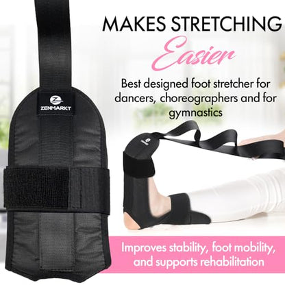 Stretch Strap with Loops for Foot and Calf - Ideal for Physical Therapy, Achilles Tendonitis Relief, and Plantar Fasciitis - Perfect for Yoga, Gymnastics, and Flexibility Training
