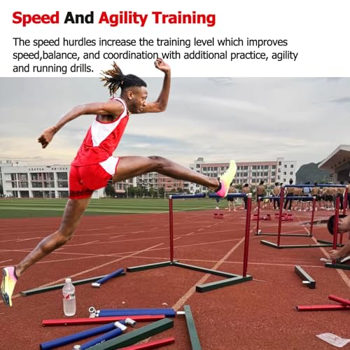 Height Adjustable Hurdles, Pro Adjustable Speed Agility Hurdles for Obstacle Training, Portable Aluminum Sport Squad Hurdle Set, Fitness Group/School Track and Field, A
