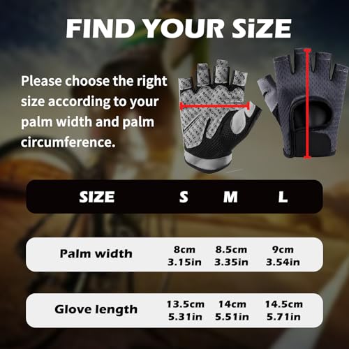Bike Gloves for Men Women, Half-Finger Cycling Gloves with Shock Absorption, Anti-Slip, Breathable - Ideal for Road, Mountain, Dirtbike Biking