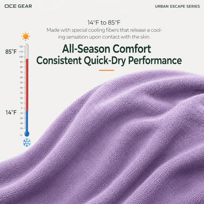 2 Pack Microfiber Travel Towel, Soft Lightweight Quick Dry Towel, Super Absorbent Compact Travel & Sports & Beach Towels for Camping, Backpack, Gym, Swimming, Yoga, Hiking (Purple, Small + Medium)