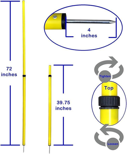 BlueDot Trading Soccer Agility Poles | Telescopic, Fixed & Collapsible Options (4, 6, 8 Piece Sets) Speed Training Poles for Agility Drills, Outdoor Games, Football & Sport Training Equipment - size: 4, style: Adjustable