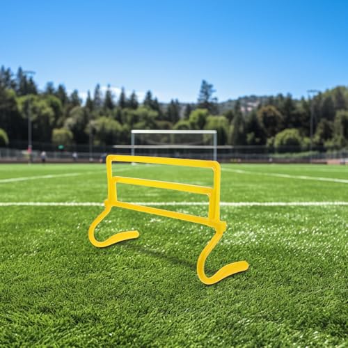 UKCOCO Adjustable Height Agility Hurdles Set, Foldable Yellow Speed Training Hurdles for Football Soccer Agility and Jump Training, Lightweight Portable Equipment for Indoor Outdoor Use