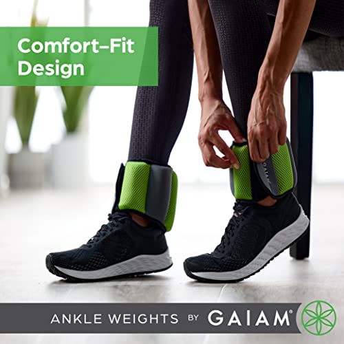 Gaiam Ankle Weights, Wearable Bracelet to Strengthen, Tone & Sculpt, Adjustable Ankle Weights for Women & Men for Yoga, Dance, Pilates, Barre, Cardio, Home & Gym Use