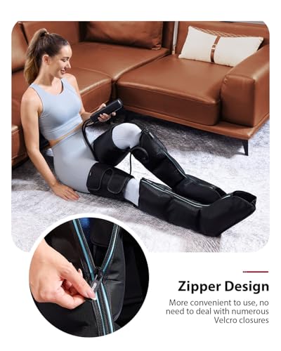 CINCOM Leg Massager for Circulation and Pain Relief, Air Compression 3 in 1 Leg Massager for Foot Calf & Thigh, Leg Compression Boots for Recovery, Edema, RLS Relief
