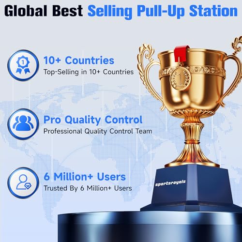Sportsroyals Power Tower Pull Up Bar Station, 450LBS Stable Pull Up Dip Station for Home Gym Strength Training Equipment | FED Fitness