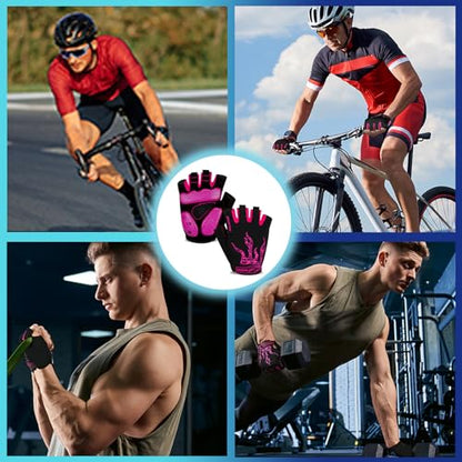 Cycling Gloves Bike Gloves for Men/Women-[5MM Gel Pad] Half Finger Bicycle Biking Gloves for Cycling/Weight Lifting/Gym/Motorcycle/Rowing/Outdoor Sports