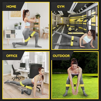 Tribe Lifting Fabric Resistance Bands for Working Out - 5 Exercise Bands Set for Legs and Glutes - Booty Bands for Women and Men - Thick Cloth Workout Bands for Physical Therapy, Hip Training