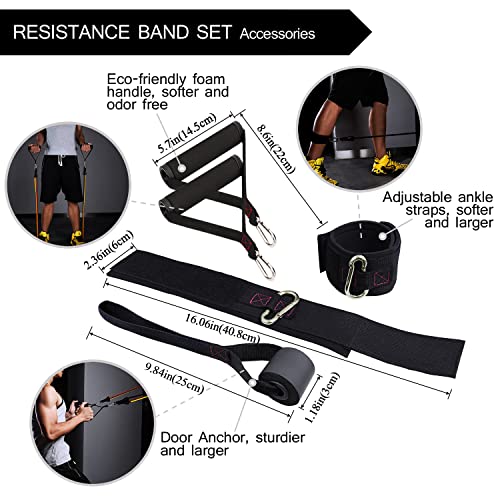 TheFitLife Resistance Bands Set for Women & Beginners – Home Workout Equipment with Handles, Door Anchor & Ankle Straps, Exercise Bands for Rehab, Yoga & Fitness