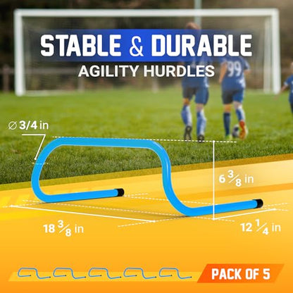 Yes4All Agility Speed Training Agility Hurdles for Athletes - 5 Pack - Speed and Agility Training Equipment for Soccer Basketball Football Hurdle Training