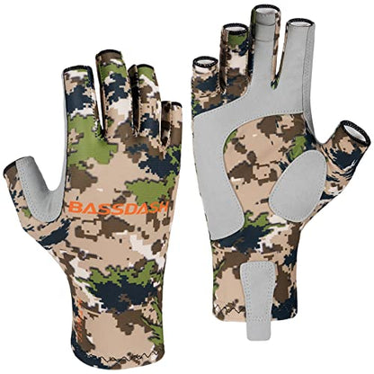 BASSDASH ALTIMATE UPF 50+ Sun Protection Fingerless Fishing Gloves Men - color: ALTIMATE I - Highland, size: X-Large