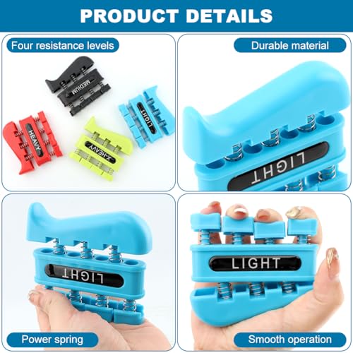 4 Pcs Finger Strengthener,Finger Exerciser,Finger Strength Trainer