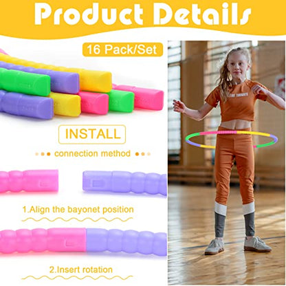 Toy Hoop Detachable Plastic Hoops Exercise Equipment Toy Adjustable Rings for Sports Party Game Dance Pet Training - color: Vinsot