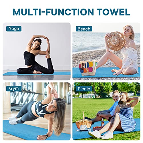 Yoga Towels, Non Slip Hot Yoga Mat Towel with Grip Dots,Super-Absorbent Soft Microfiber Yoga Blanket for Pilates, Fitness and Workout 72inch x 24inch