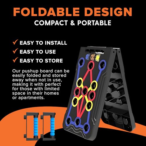 ATA-Strength Heavy-Duty 15-in-1 Foldable Push Up Board gym gift for men and women with Adjustable Grip Strengthener, skipping Rope, and 3 Resistance Bands Comprehensive Home Workout System for Targeted Muscle Training and Enhanced Grip Strength
