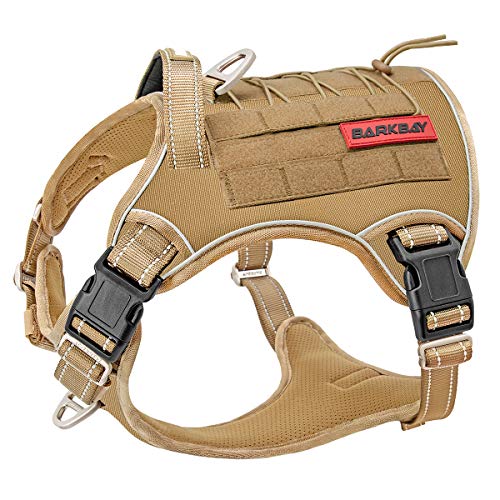 Tactical Dog Harness Large,Military Service Weighted Dog Vest Harness Working Dog MOLLE Vest with Loop Panels,No-Pull Training Harness with Leash Clips for Walking Hiking Hunting(Coyote Brown,M) - color: Coyote Brown, size: Medium (Pack of 1)