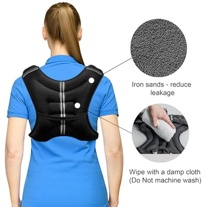 POWER GUIDANCE Weighted Vest for Men & Women with Reflective Stripes,Adjustable Workout Vest for Running, Jogging, Walking & Strength Training, Comfortable Rucking Weight Vest