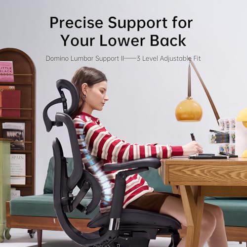 SIHOO Doro C300 Pro V2 Ergonomic Office Chair with Footrest, 2 Packs, Black - color: Jet Black, size: Pack of 2
