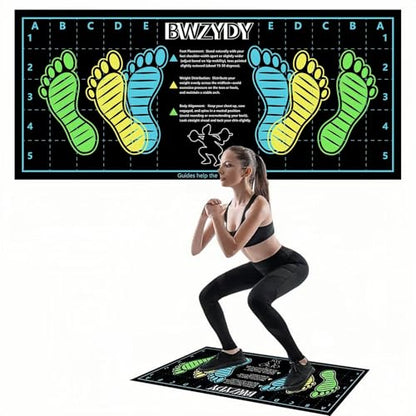 premium squat mat with foot position - non-slip exercise pad for improved muscle activation, versatility and safety, prevents sports injuries, ideal for young people - color: blue