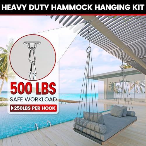 sprookber 304 Stainless Steel Pad Eye Snap Hook, M5 Ceiling Hook 500Lb,8Pcs - size: 2 Inch, style: Oval