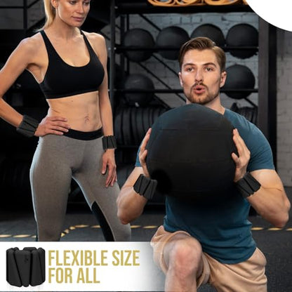 Adjustable Wrist & Ankle Weights for Women & Men, 2 Pieces, 1 lb Each (2 lbs Total), Weighted Bangles for Walking, Running, Yoga, Pilates, Barre, Cardio & Home Workouts - color: black