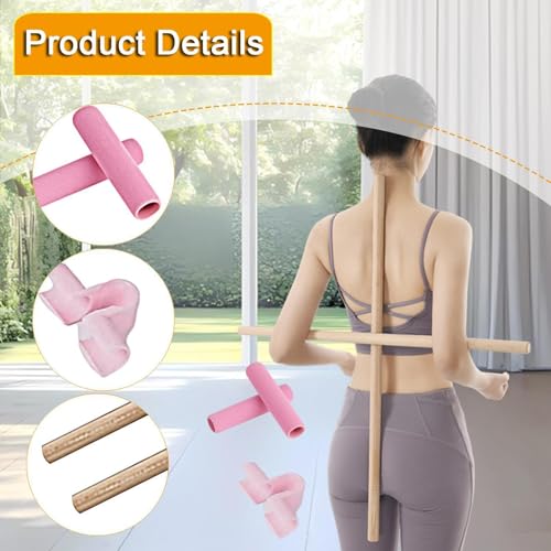 2Pcs Portable Posture Correction Exercise Rod for Strength Training Gym Stretching - size: 60cm