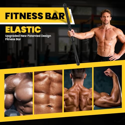Ann Katy Upgraded Elastic Fitness Bar,Physical Therapy Equipment for Exercise Vibration Training,Fat Buring Workout for Yoga Pilates Sports,Abdominal Muscles Strength Exercises in Home Gym