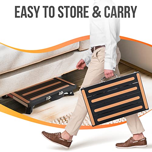 Yagud Safety RV Steps, Non-Slip Folding Adjustable Step Stool - color: Black